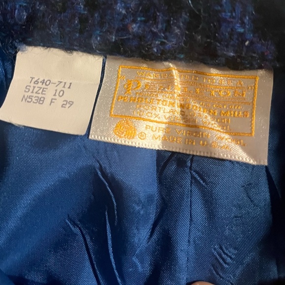 Vintage Pendleton  Blue boucle tweed jacket Fully lined set size 10/12 - Picture 4 of 5
